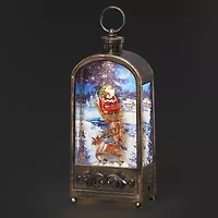 Roman 11.7" Led Santa Sleigh Lantern Lighted Christmas Tabletop Decor