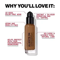 Smashbox Always On Skin-Balancing Foundation With Hyaluronic Acid + Adaptogens