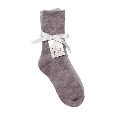 Luxury Cozy Rib Womens 2 Pair Crew Socks