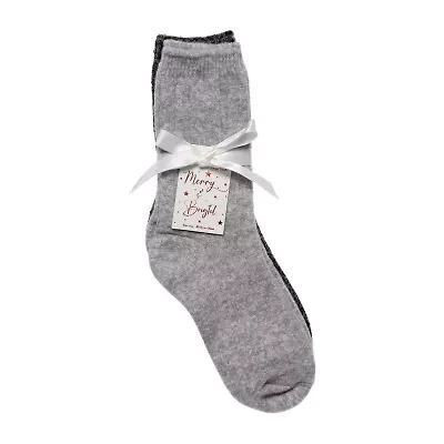 Luxury Cozy Waffle Womens 2 Pair Crew Socks