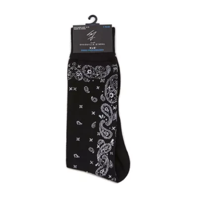 Shaquille O'Neal XLG Dress Mens 1 Pair Big and Tall Crew Socks