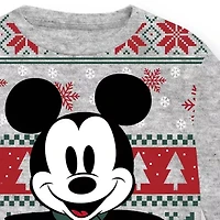 Toddler Boys Crew Neck Long Sleeve Regular Fit Mickey Mouse Graphic T-Shirt