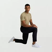 Haggar Life Khaki Mens Comfort Waistband Slim Fit Flat Front Pant