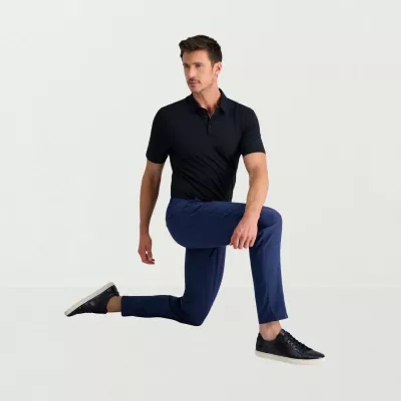 Haggar Life Khaki Mens Comfort Waistband Slim Fit Flat Front Pant