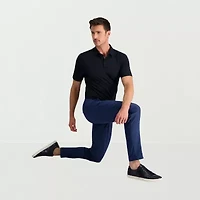 Haggar Life Khaki Mens Comfort Waistband Slim Fit Flat Front Pant