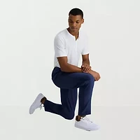 Haggar Life Khaki Flex Mens Comfort Waistband Straight Fit Flat Front Pant