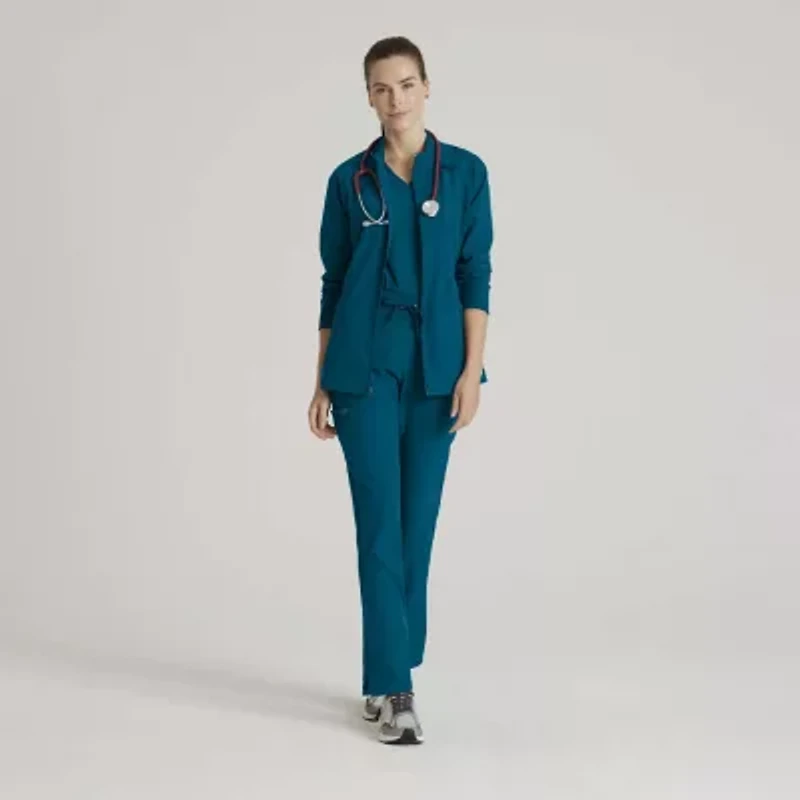 Barco One Bow894 Venture 4-Pocket Banded Collar Warm-Up Womens Wrinkle Resistant Scrub Jackets