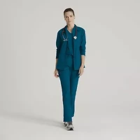 Barco One Bow894 Venture 4-Pocket Banded Collar Warm-Up Womens Plus Tall Wrinkle Resistant Scrub Jackets