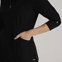 Barco One Bow894 Venture 4-Pocket Banded Collar Warm-Up Womens Plus Tall Wrinkle Resistant Scrub Jackets