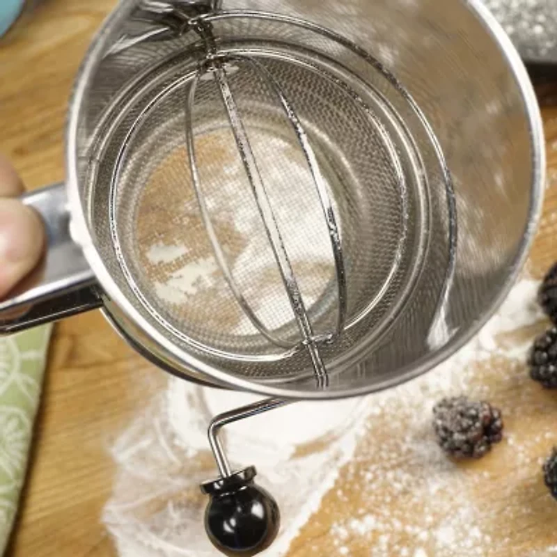 Design Imports Stainless Steel 5-Cup Crank Style Flour Sifter