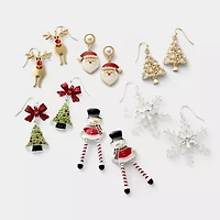 Mixit Gold Tone And Pearl Christmas Tree Womens Multi Color Glass Stainless Steel Drop Earrings