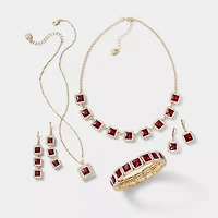 Monet Jewelry Halo Womens Glass Square Stretch Bracelet