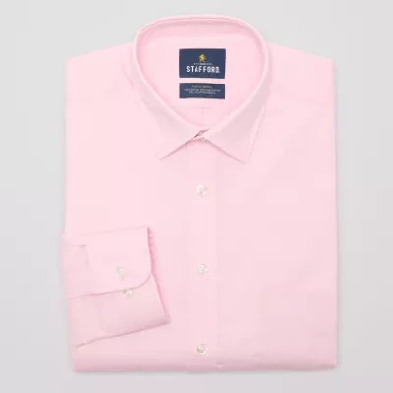 Stafford Slim Advanced Performance Sweat Repel Mens Fit Stretch Fabric Wrinkle Free Long Sleeve Dress Shirt