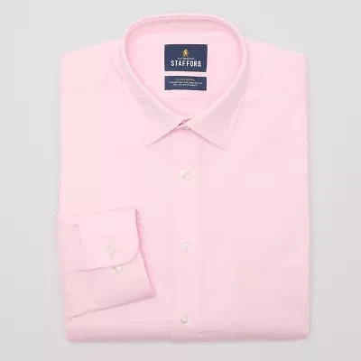 Stafford Slim Advanced Performance Sweat Repel Mens Fit Stretch Fabric Wrinkle Free Long Sleeve Dress Shirt