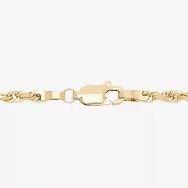 Womens 10K Gold 20 Inch Rope Chain Necklace
