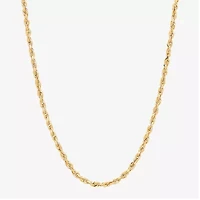 Womens 10K Gold 20 Inch Rope Chain Necklace