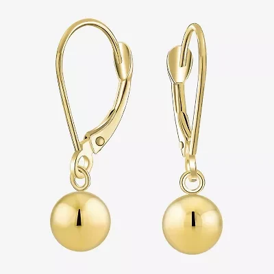 Womens 18K Gold Ball Drop Earrings