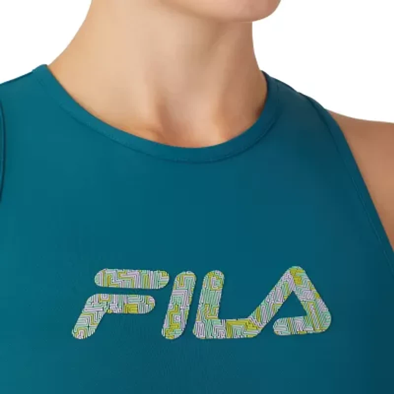 FILA Speed Up Crop Womens Crew Neck Sleeveless Active Tank Top