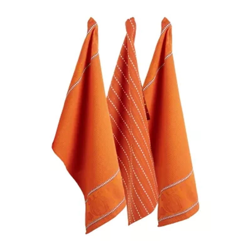 Design Imports Burnt Orange Harvest 3-pc. Dish Cloth