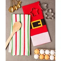 Design Imports Santa Belt 2-pc. Dish Towel Set