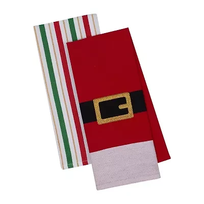 Design Imports Santa Belt 2-pc. Dish Towel Set