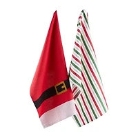 Design Imports Santa Belt 2-pc. Dish Towel Set