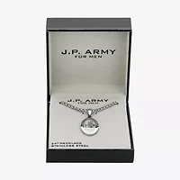 J.P. Army Men's Jewelry Saint Christopher Stainless Steel 24 Inch Cable Pendant Necklace