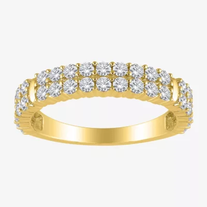 Womens 2MM 1 CT. T.W. Natural White Diamond 10K Gold Anniversary Wedding Band