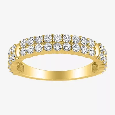 Womens 2MM 1 CT. T.W. Natural White Diamond 10K Gold Anniversary Wedding Band