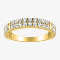 Womens 2MM 1 CT. T.W. Natural White Diamond 10K Gold Anniversary Wedding Band