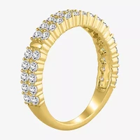 Womens 2MM 1 CT. T.W. Natural White Diamond 10K Gold Anniversary Wedding Band