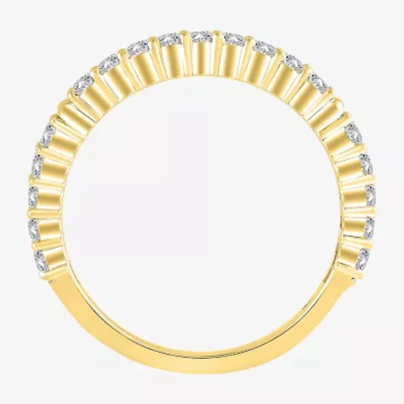 Womens 2MM 1 CT. T.W. Natural White Diamond 10K Gold Anniversary Wedding Band