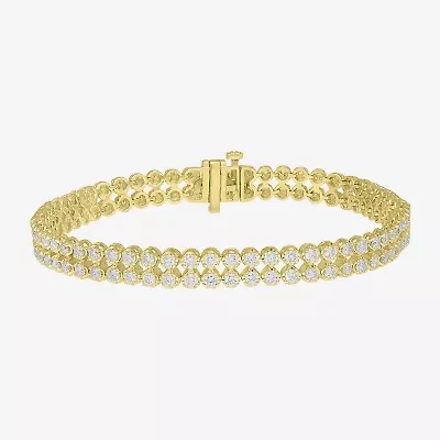 (H-I / I1) 4 CT.T.W. Lab-Grown Diamond 10K Gold Round Link Bracelet