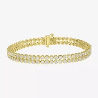 (H-I / I1) 4 CT.T.W. Lab-Grown Diamond 10K Gold Round Link Bracelet