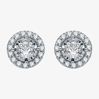 5/8 CT. T.W. Natural White Diamond 10K White Gold 8mm Round Stud Earrings