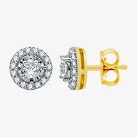 5/8 CT. T.W. Natural White Diamond 10K White Gold 8mm Round Stud Earrings