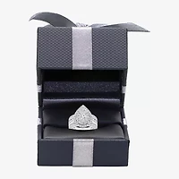 (I / I1) Womens 3 CT. T.W. Lab Grown White Diamond 10K or 14K Gold Pear Halo Engagement Ring