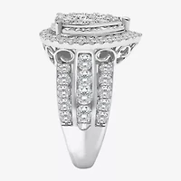 (I / I1) Womens 3 CT. T.W. Lab Grown White Diamond 10K or 14K Gold Pear Halo Engagement Ring