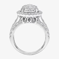 (I / I1) Womens 3 CT. T.W. Lab Grown White Diamond 10K or 14K Gold Pear Halo Engagement Ring
