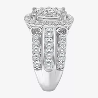 (I / I1) Womens 4 CT. T.W. Lab Grown White Diamond 10K or 14K Gold Cushion Halo Engagement Ring