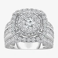 (I / I1) Womens 4 CT. T.W. Lab Grown White Diamond 10K or 14K Gold Cushion Halo Engagement Ring