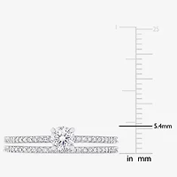 Womens 1/2 CT. T.W. Natural White Diamond 14K Gold Round Side Stone Bridal Set
