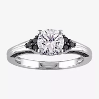Womens 3/8 CT. T.W. Lab Created White Sapphire Sterling Silver Round Engagement Ring