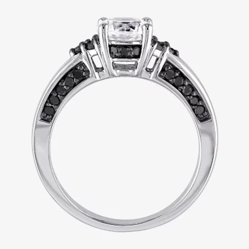 Womens 3/8 CT. T.W. Lab Created White Sapphire Sterling Silver Round Engagement Ring