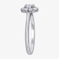 (D-E / Vs1) Womens 3/4 CT. T.W. Lab Grown White Diamond 14K Gold Round Halo Engagement Ring