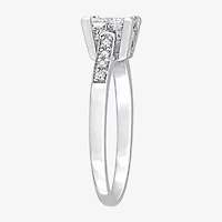 Womens 5/8 CT. T.W. Natural White Diamond 10K Gold Side Stone Engagement Ring