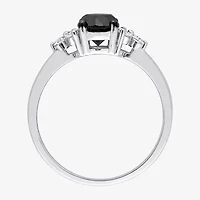 Womens 1 1/5 CT. T.W. Natural Black Diamond 10K White Gold Round Engagement Ring