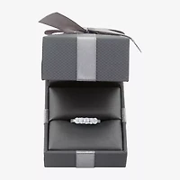(H-I / Si1-Si2) Womens 2.5MM 1 CT. T.W. Lab Grown White Diamond 10K Gold 5-Stone Anniversary Band