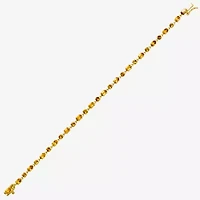 Womens Genuine Yellow Citrine 14K Gold Over Silver 7.25 Inch Tennis Bracelet