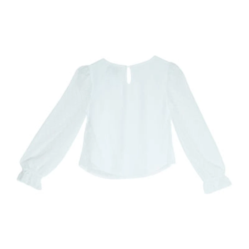Byer California Little & Big Kid Girls Keyhole Neck Long Sleeve Blouse